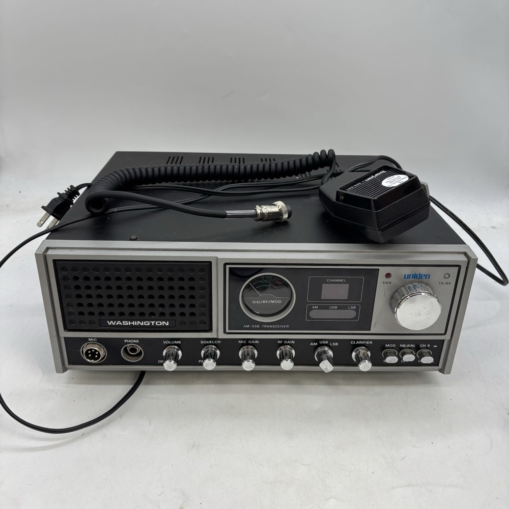 Vintage Uniden Washington 40 Channel AM SSB CB Base Station Radio W/ Mic TESTED